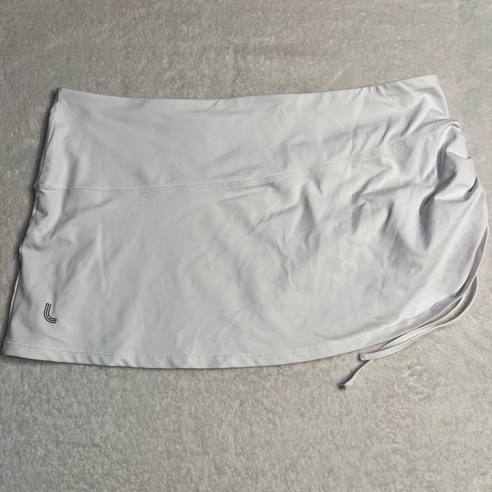 Lolë White Ruched Drawstring Active Skirt UPF 50+ Golf Tennis Women’s